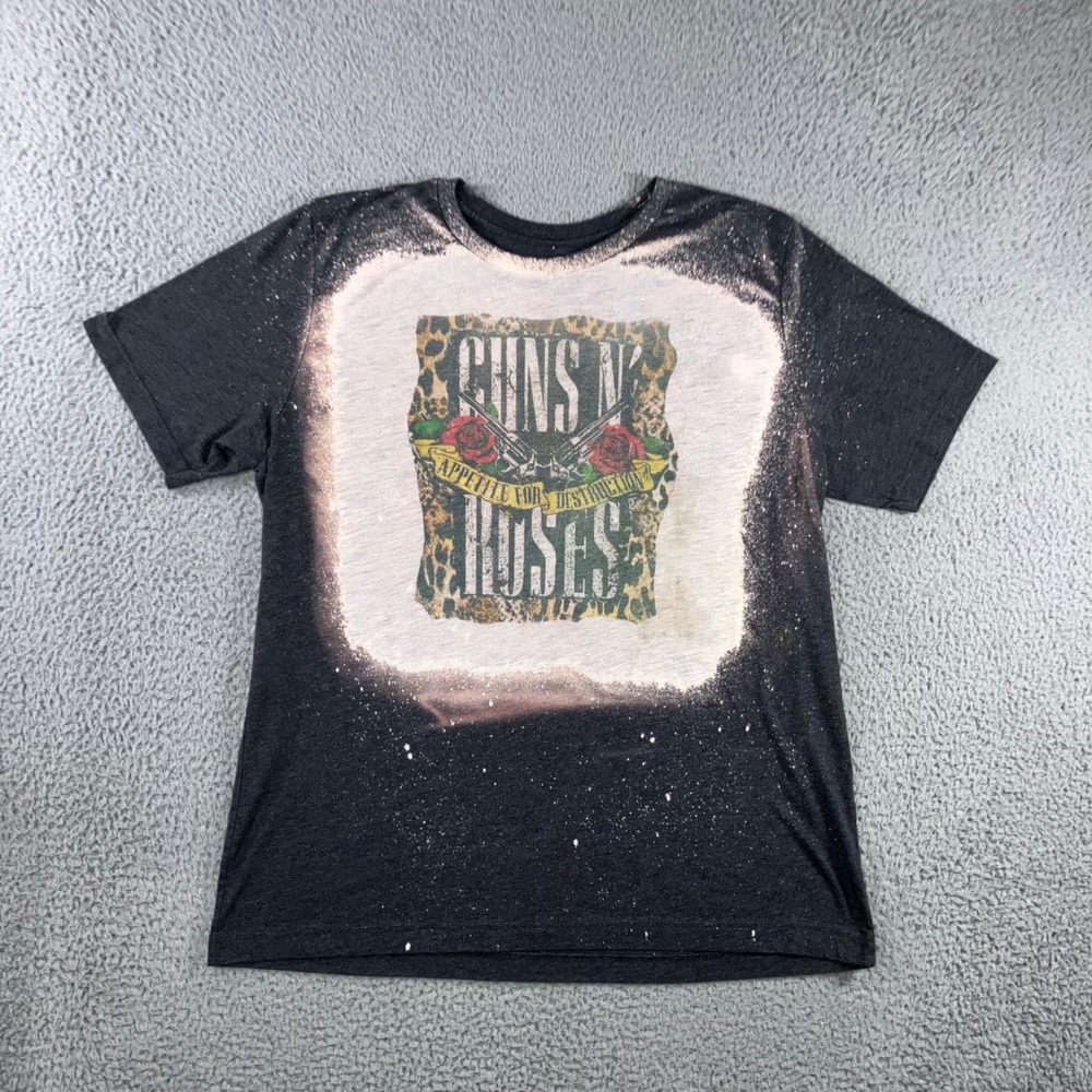 Guns N' Roses Graphic T-Shirt Men XL Bleached Appetite For Destruction Leopard